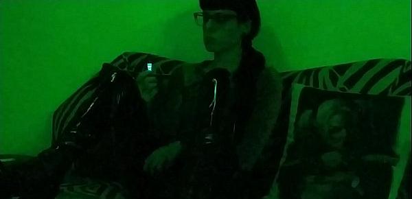  Beth Kinky - Sexy goth domina smoking in green light pt2 HD